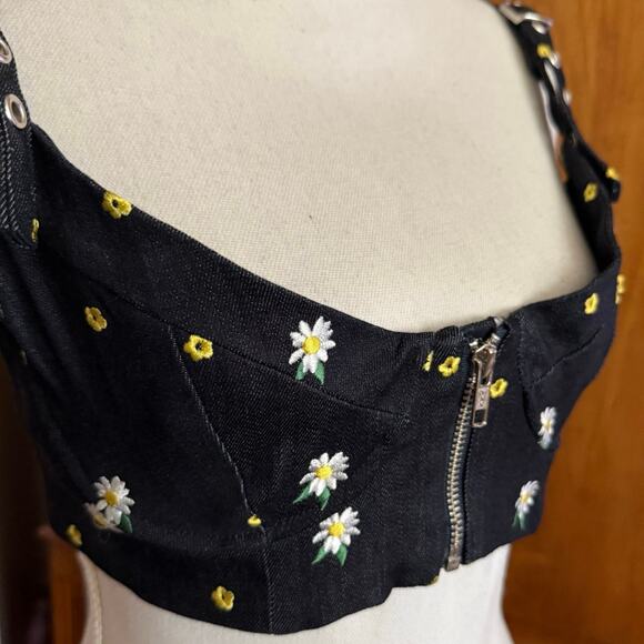 Miaou Dylan Bra embroidered Daisy opening zip front Opening Ceremonies M medium - Picture 6 of 16